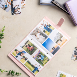 Pembe Deri 6x9 Fotoğraf Albümü - 10 Adet Baskı Hediye