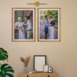 Dekoratif 2’li Ahşap Çerçeve (40x60) + 1 Aplik Hediye