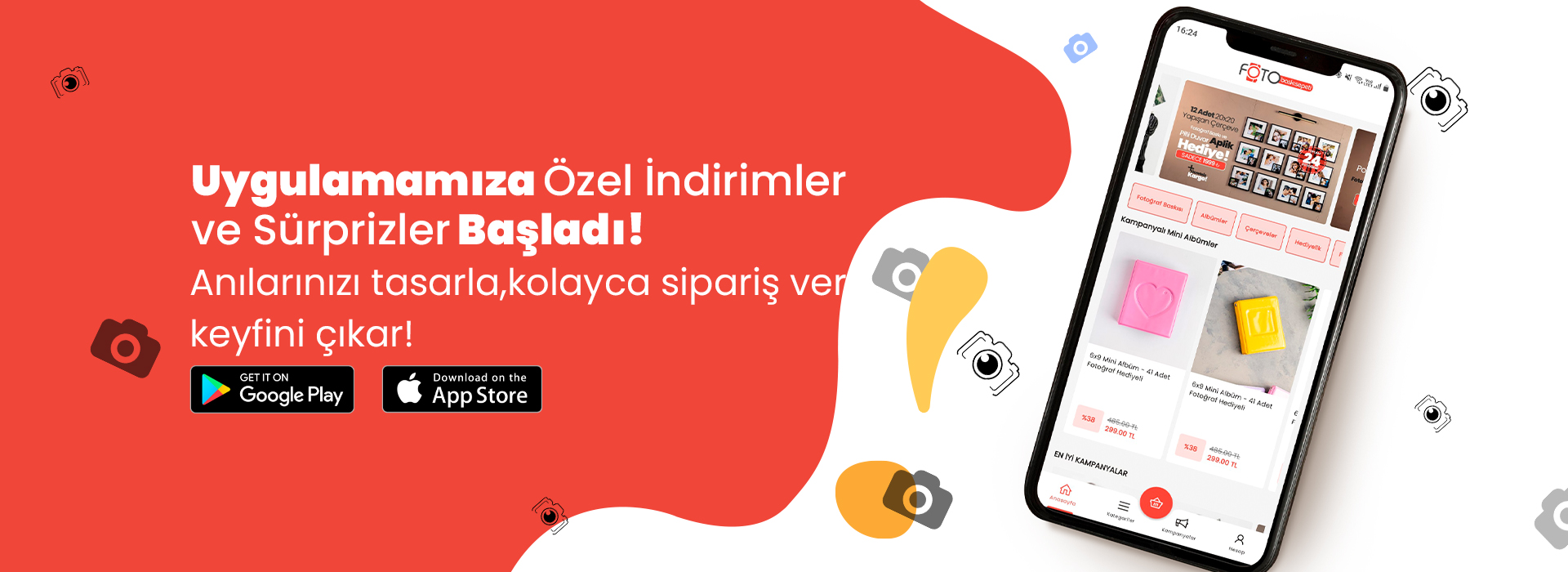 foto baskı sepeti mobil uygulama