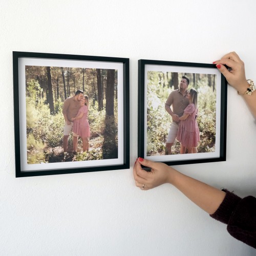 2 Adet Siyah 30x30 Fotoğraflı Yapışan Çerçeve