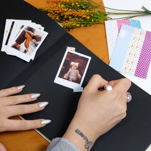 Nubuk Sarı Anı Defteri + 15 adet Instax Mini Baskı Hediye