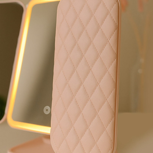 LED Işıklı Katlanabilir Pembe Şarjlı Makyaj Aynası