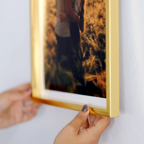 2 Adet 30x40 Fotoğraflı Yapışan Çerçeve Gold